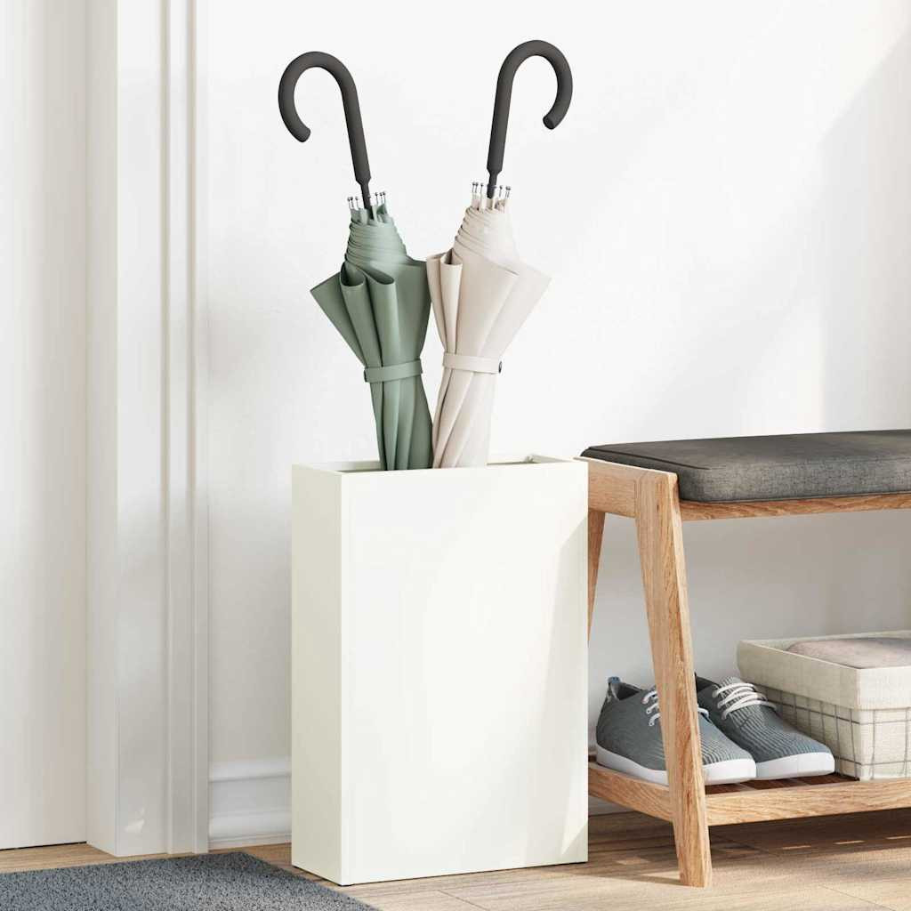 vidaXL Regenschirmständer Weiß 28 x 12 x 41 cm Stahl