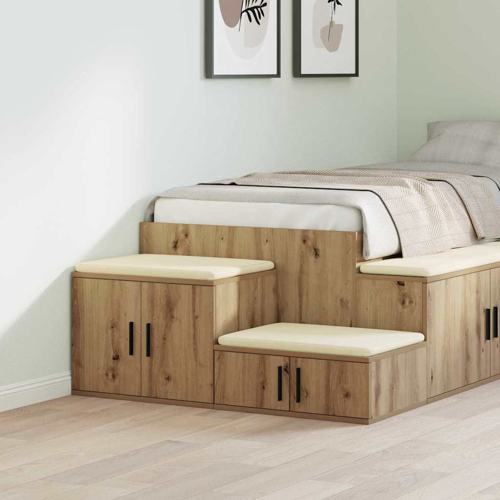 vidaXL Aufbewahrungsschrank 2 Stk. Artisan-Eiche 127 x 41 x 40 cm
