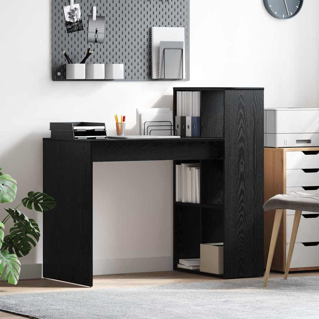 vidaXL Schreibtisch mit Regal Schwarz Eichen-Optik 108 x 55 x 103.5 cm