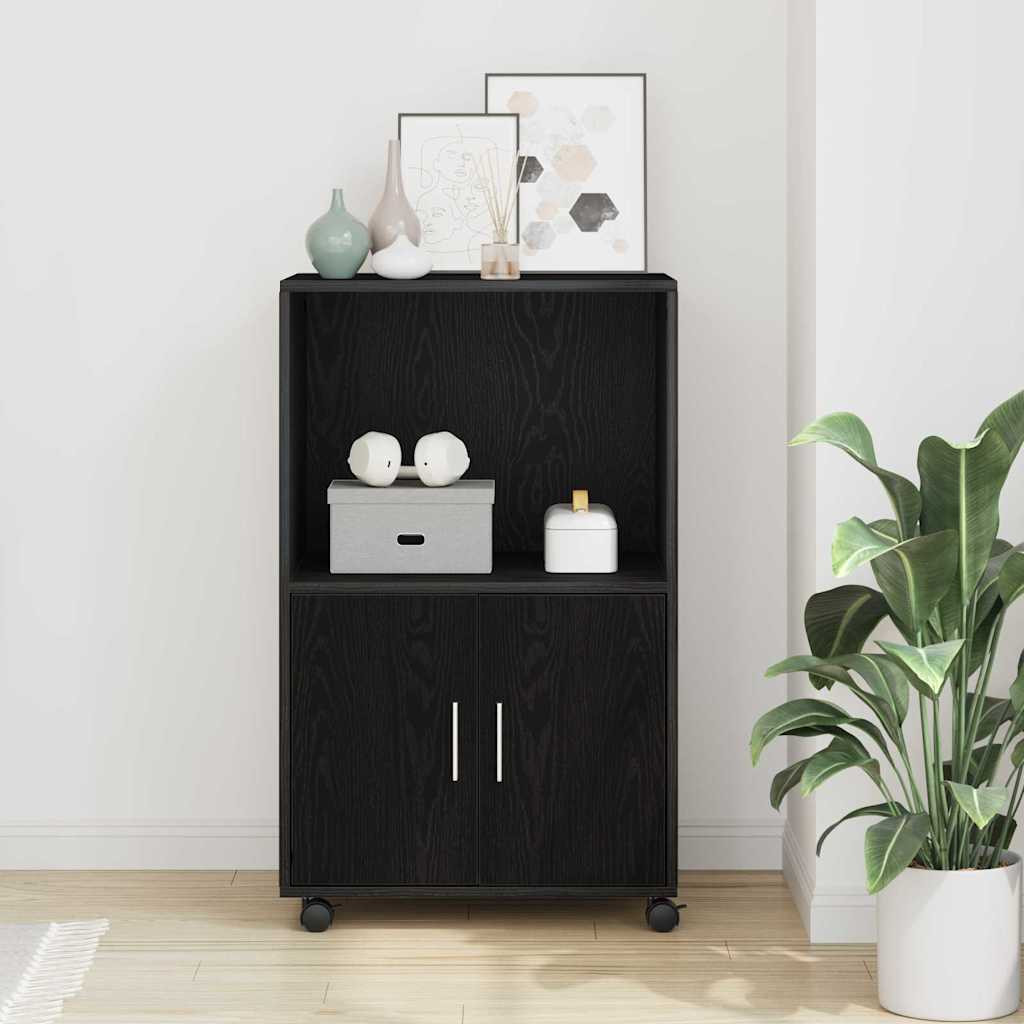 vidaXL Schrank Schwarz Eichen-Optik 55 x 40 x 82 cm