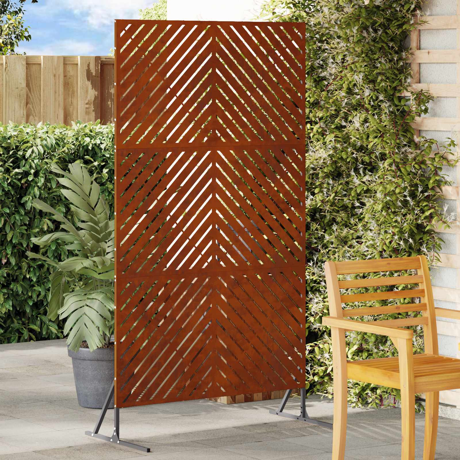 vidaXL Sichtschutz 100 x 50 x 180 cm Wetterfeststahl Rostig