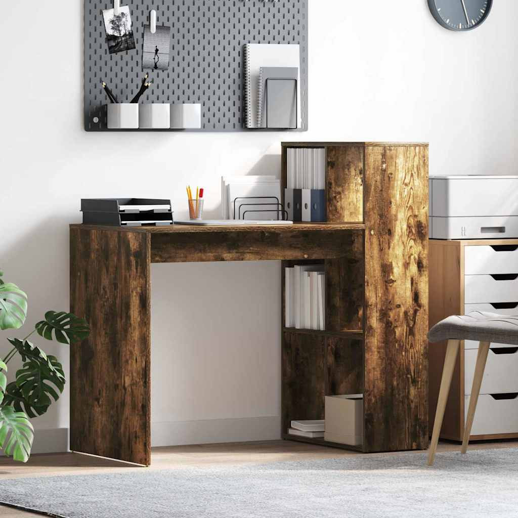 vidaXL Schreibtisch mit Regal Geräucherte Eiche 108 x 55 x 103.5 cm