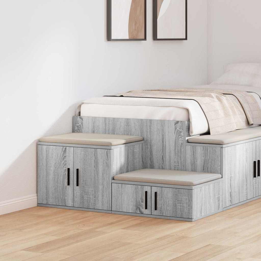 vidaXL Aufbewahrungsschrank 2 pcs Graues Sonoma 118 x 41 x 40 cm