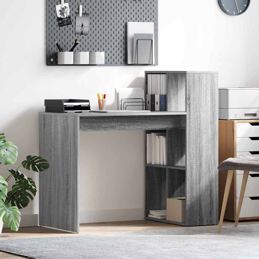 vidaXL Schreibtisch Graues Sonoma 108 x 55 x 103.5 cm Holzwerkstoff