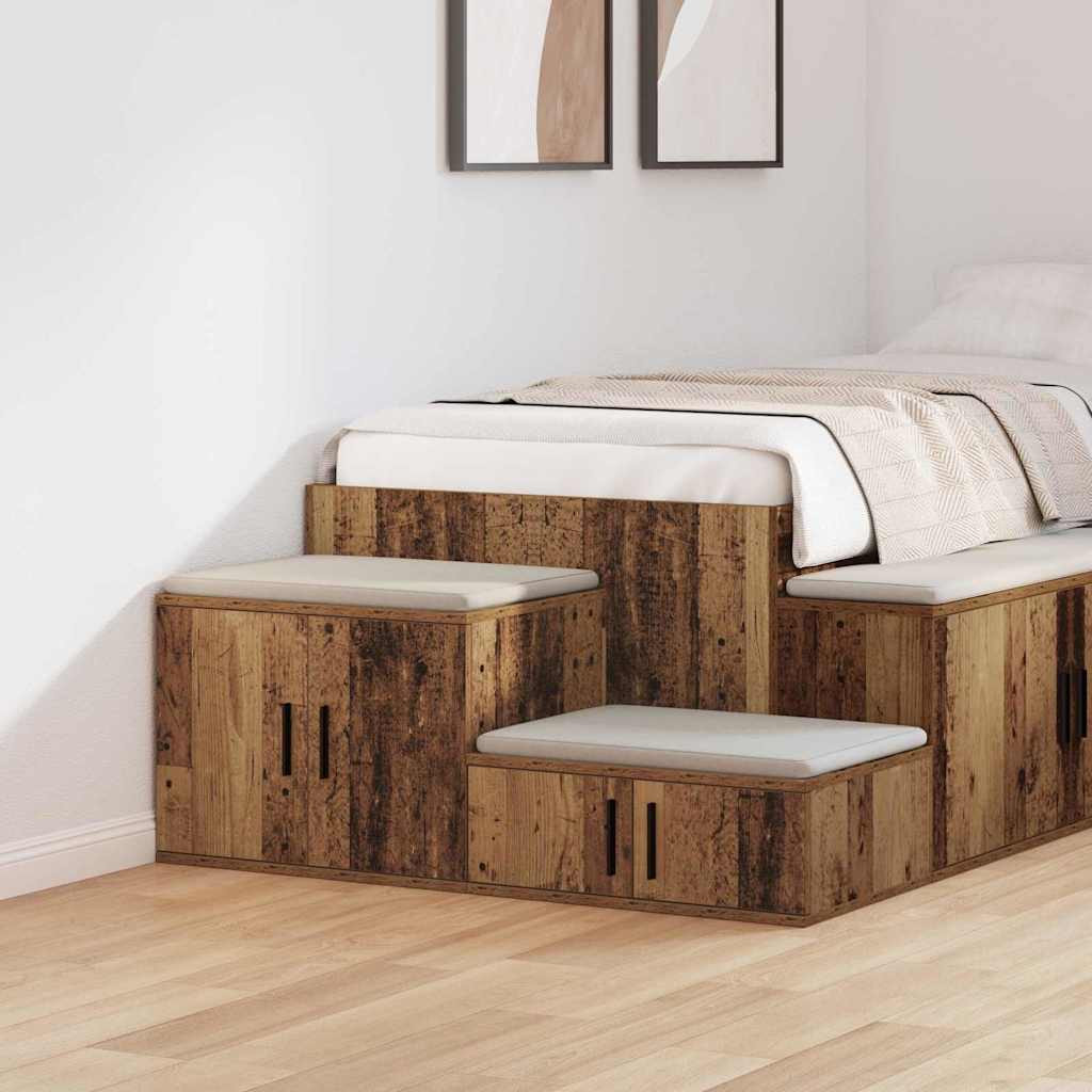 vidaXL Aufbewahrungsschrank 2 pcs Altholz 118 x 41 x 40 cm
