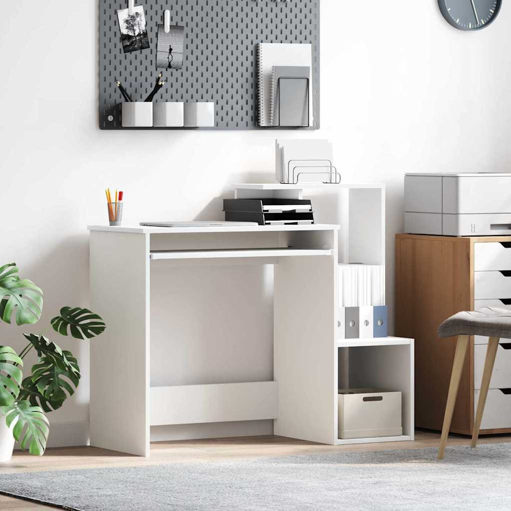 vidaXL Schreibtisch mit Regal Weiß 106 x 41 x 88.5 cm Holzwerkstoff