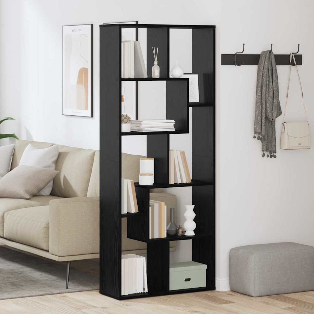 vidaXL Bücherregal Schwarz Eichen-Optik 67 x 25 x 162 cm Holzwerkstoff