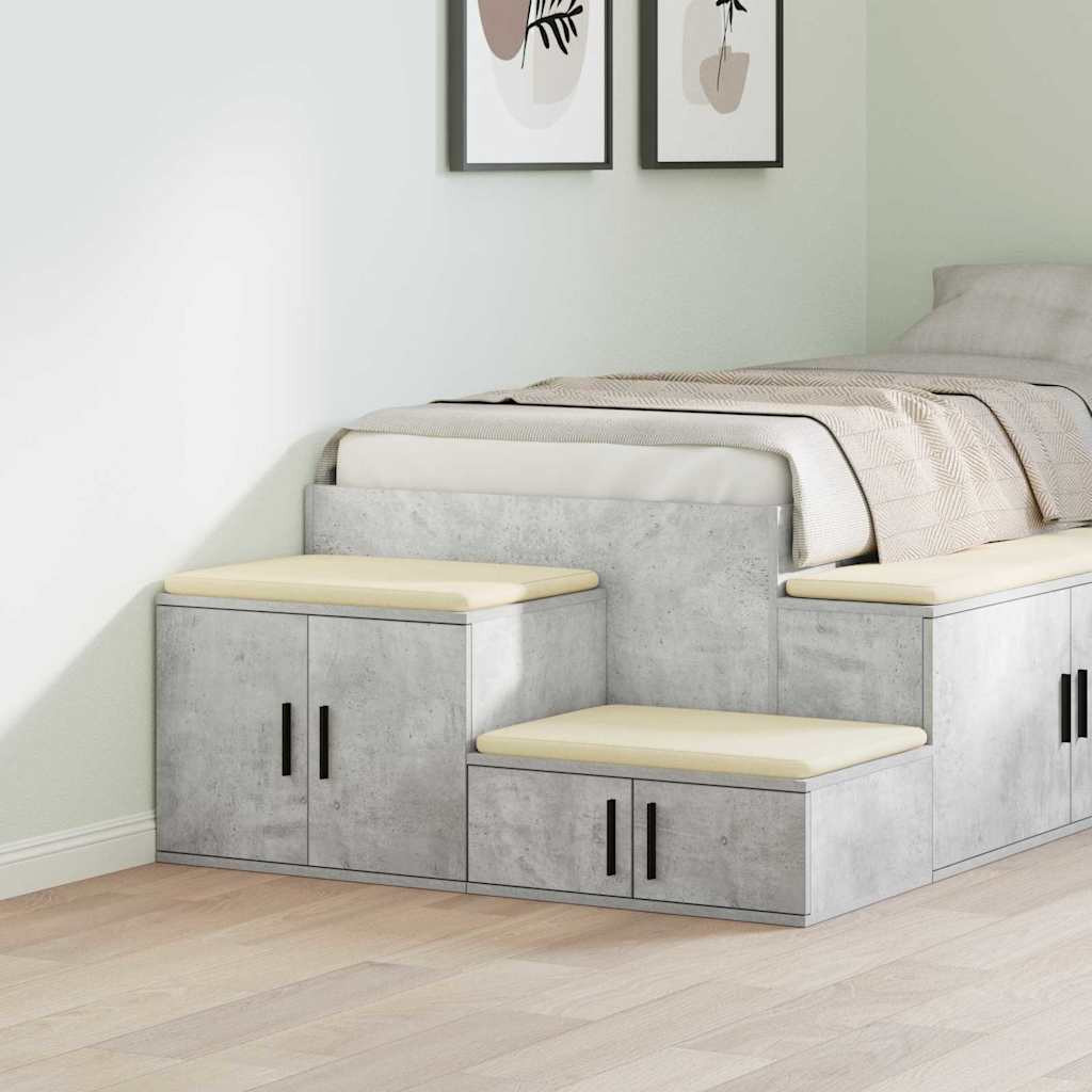 vidaXL Aufbewahrungsschrank 2 pcs Beton Grau 108 x 41 x 40 cm