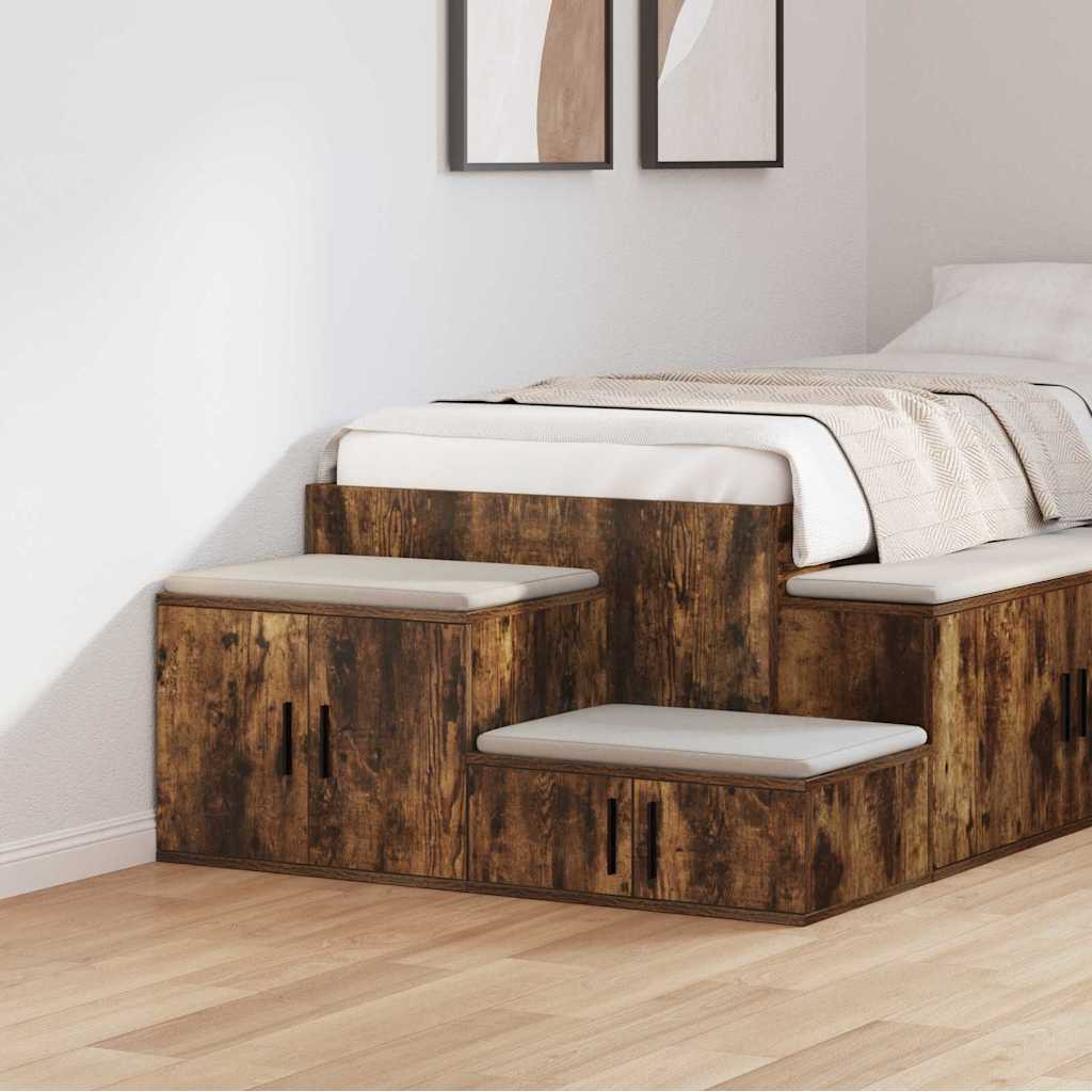 vidaXL Aufbewahrungsschrank 2 pcs Geräucherte Eiche 108 x 41 x 40 cm