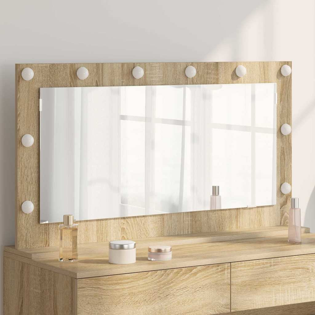 vidaXL Waschtischspiegel Rechtwinklig Sonoma-Eiche 100 x 55 x 18 cm