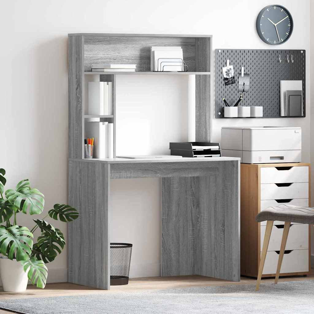 vidaXL Schreibtisch Graues Sonoma 91 x 50 x 149 cm Holzwerkstoff