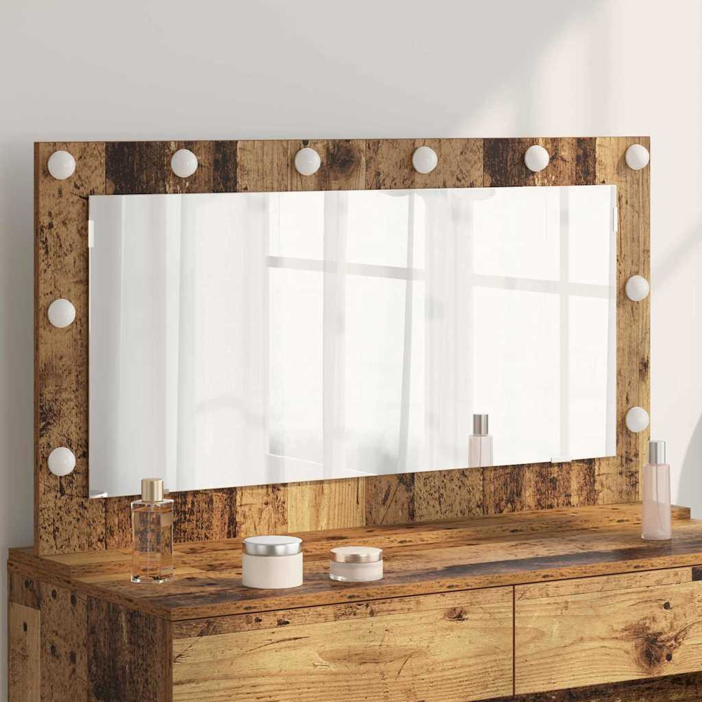 vidaXL Waschtischspiegel Rechtwinklig Altholz 100 x 55 x 18 cm