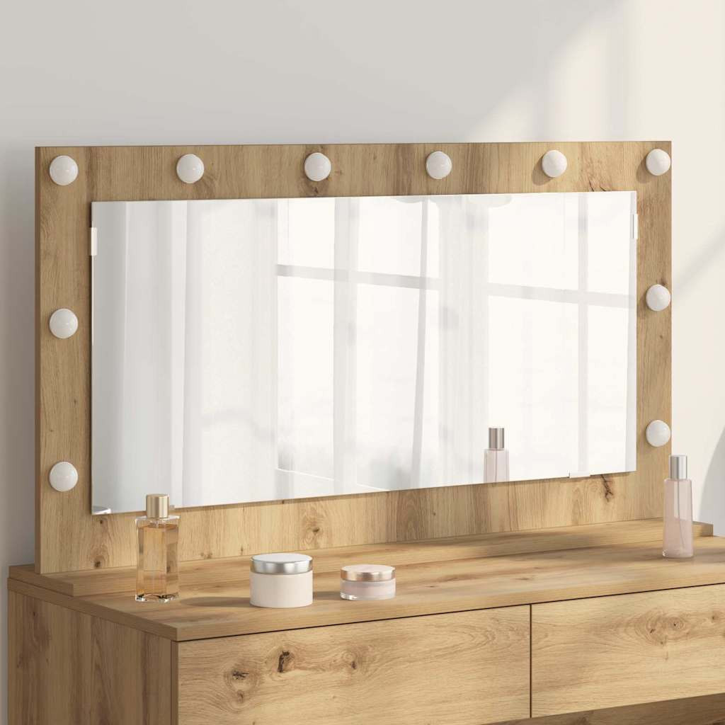 vidaXL Waschtischspiegel Artisan-Eiche 100 x 55 x 18 cm Rechtwinklig