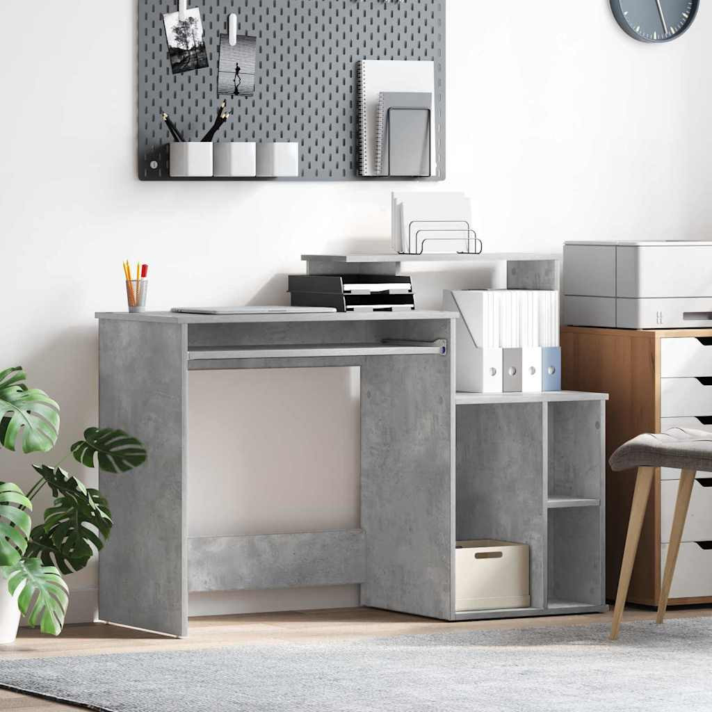 vidaXL Schreibtisch Beton Grau 120,5 x 44 x 88,5 cm Holzwerkstoff