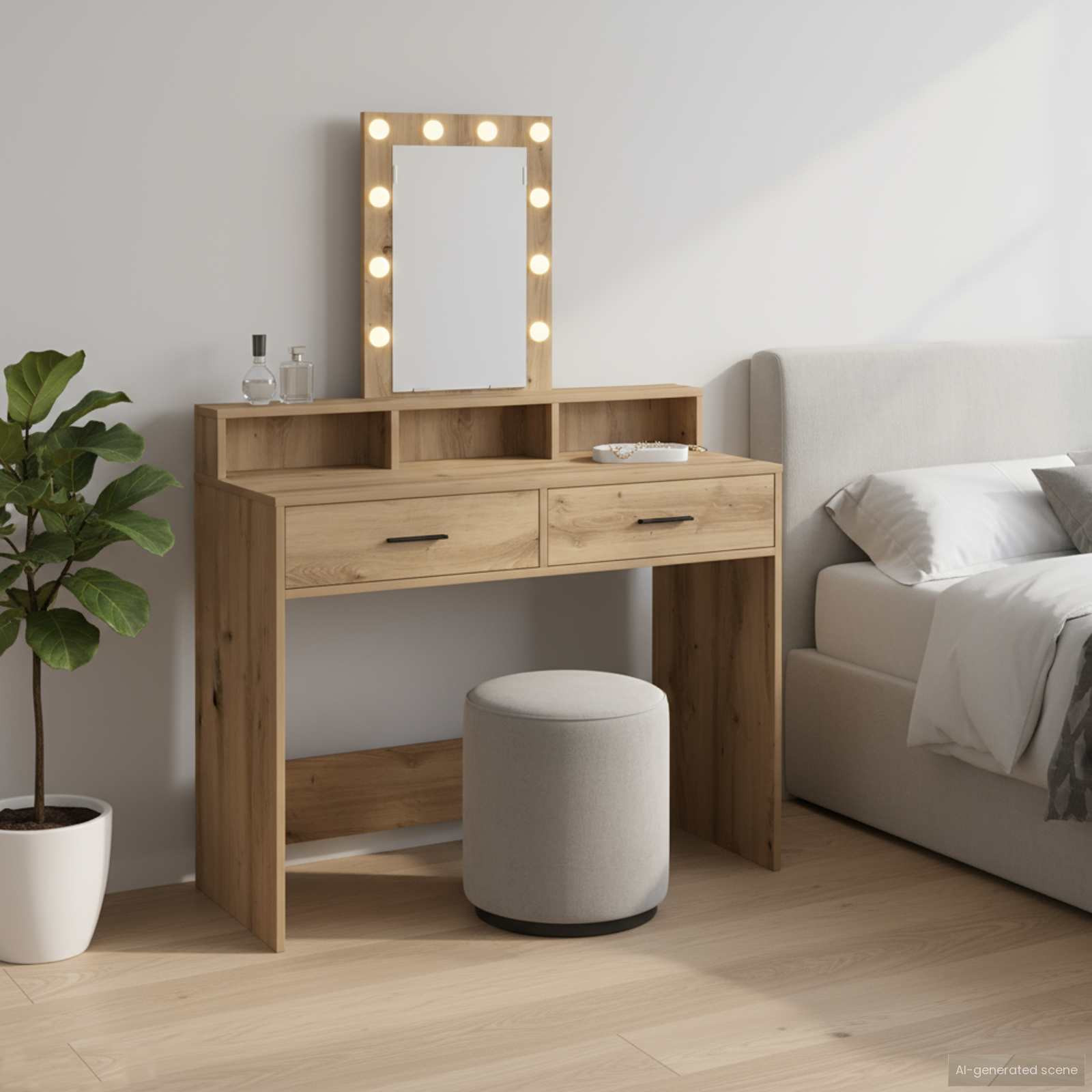 vidaXL Schminktisch mit Speicher Braun 100 x 41 x 140 cm Holzwerkstoff