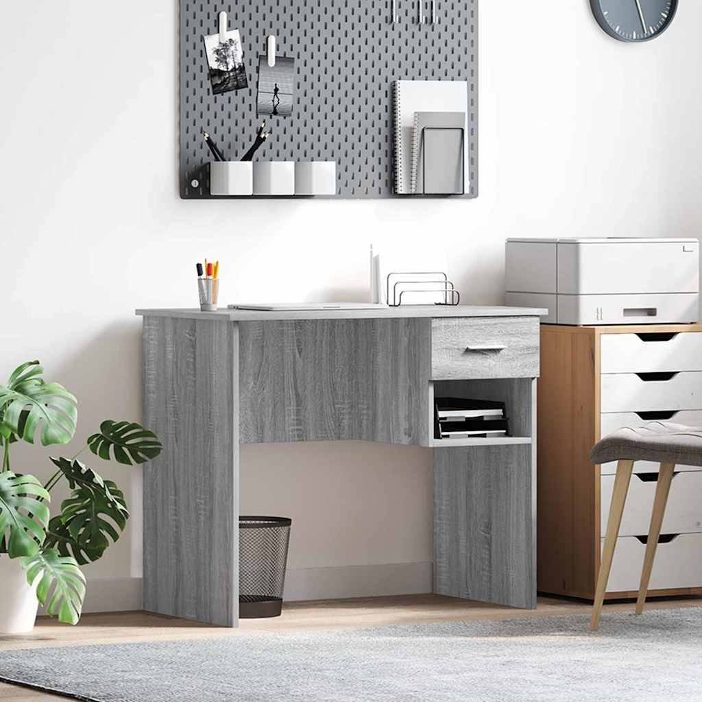 vidaXL Schreibtisch Graues Sonoma 90 x 49 x 75 cm Holzwerkstoff