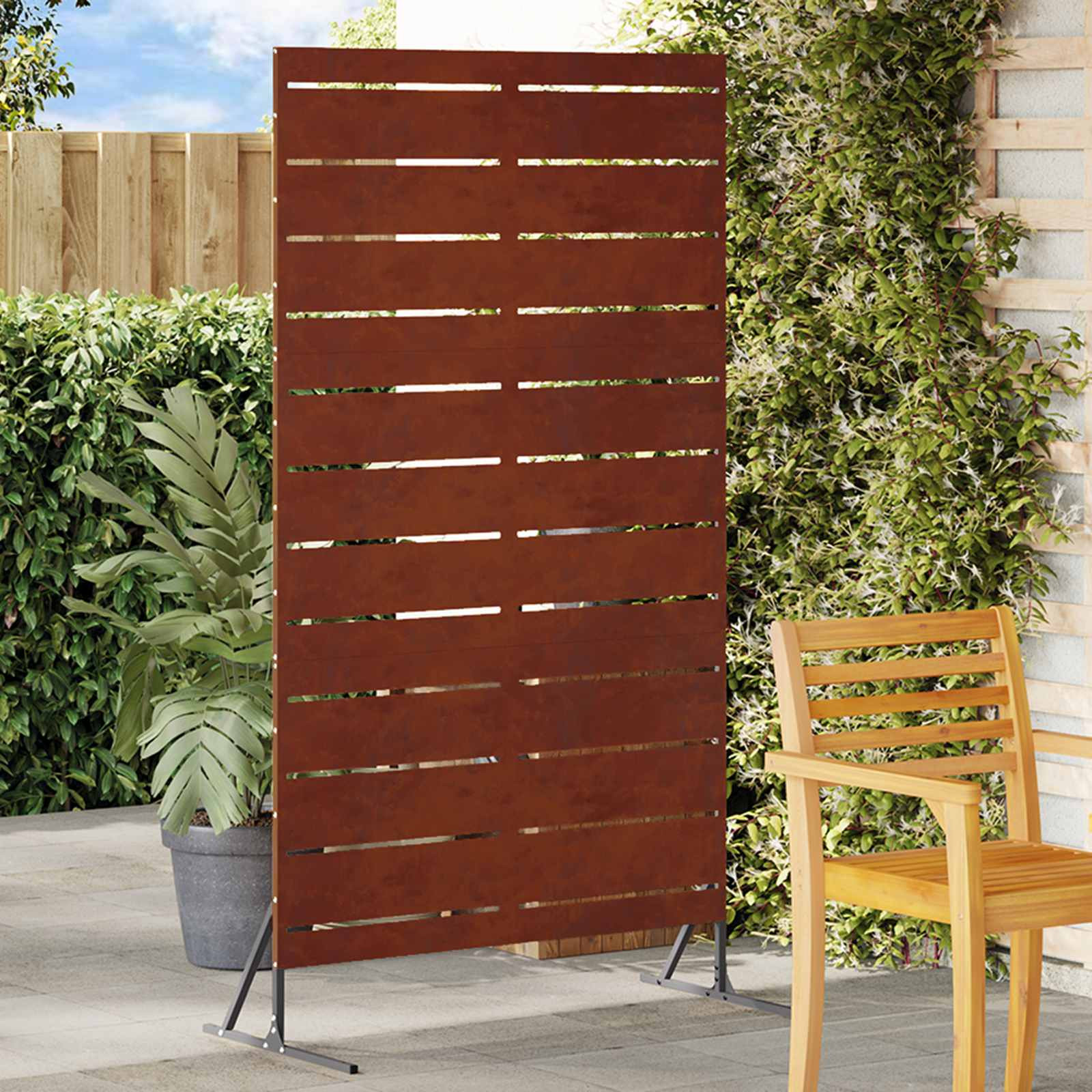 vidaXL Sichtschutz 100 x 50 x 180 cm Wetterfeststahl Rostig