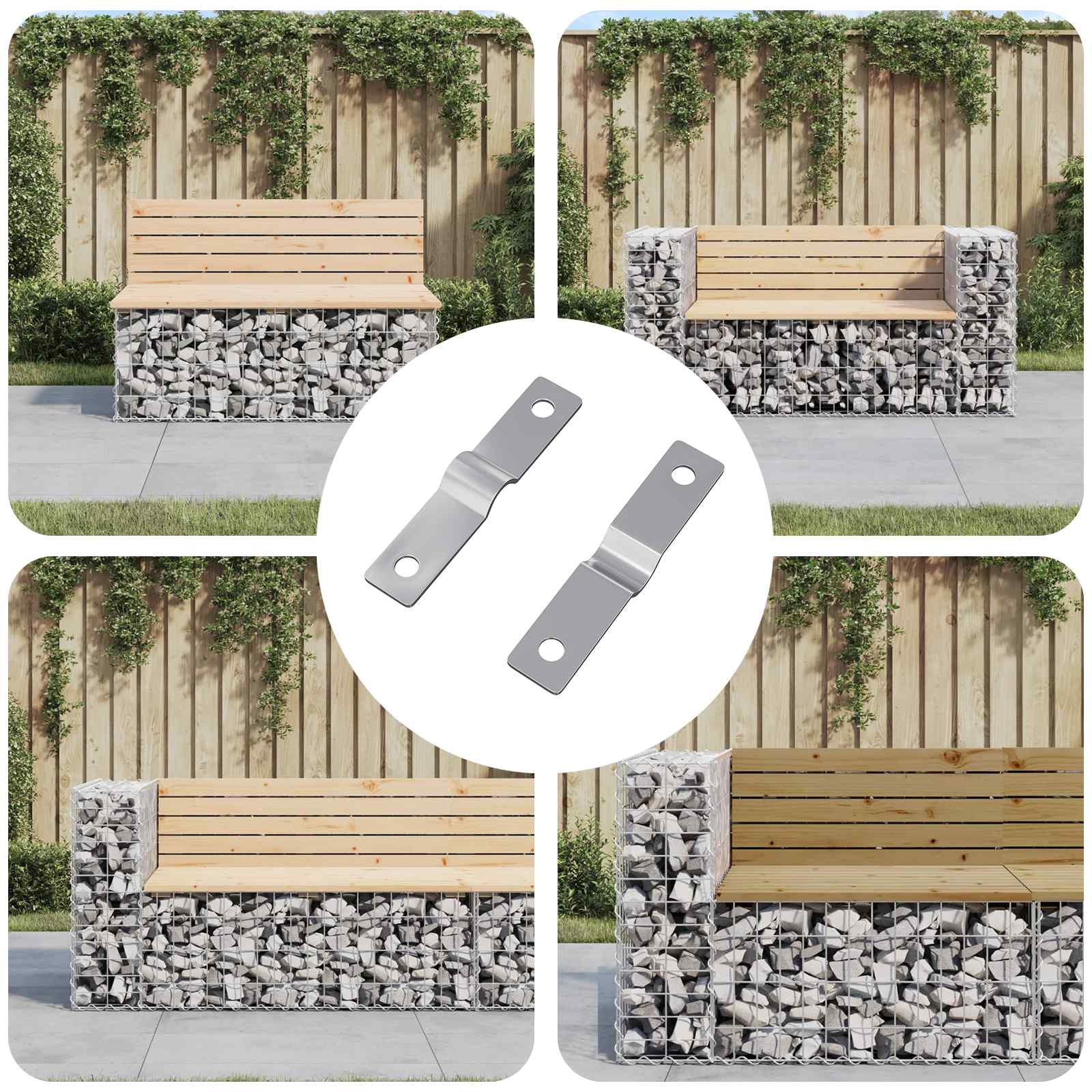 vidaXL Einschlagplatte 2 pcs Silber 50 x 10 x 1,2 mm Eisen