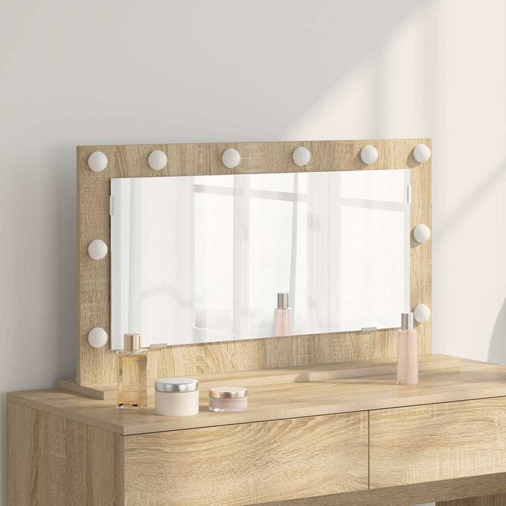 vidaXL Waschtischspiegel Rechtwinklig Sonoma-Eiche 80 x 45 x 18 cm