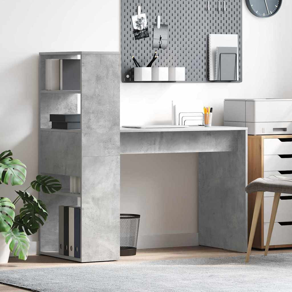 vidaXL Schreibtisch Beton Grau 113 x 54 x 120 cm Holzwerkstoff