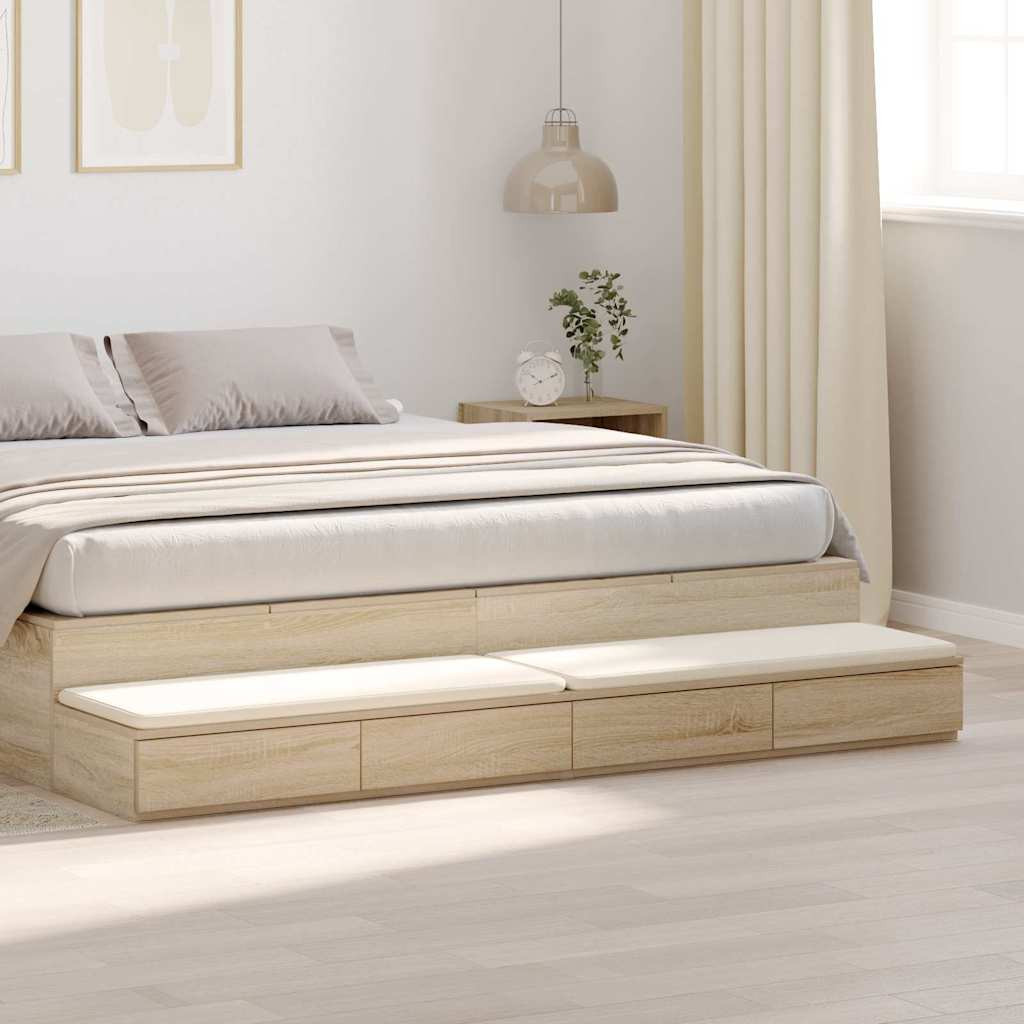 vidaXL Bettschubladen Sonoma-Eiche 200 x 36,5 x 16,5 cm Holzwerkstoff