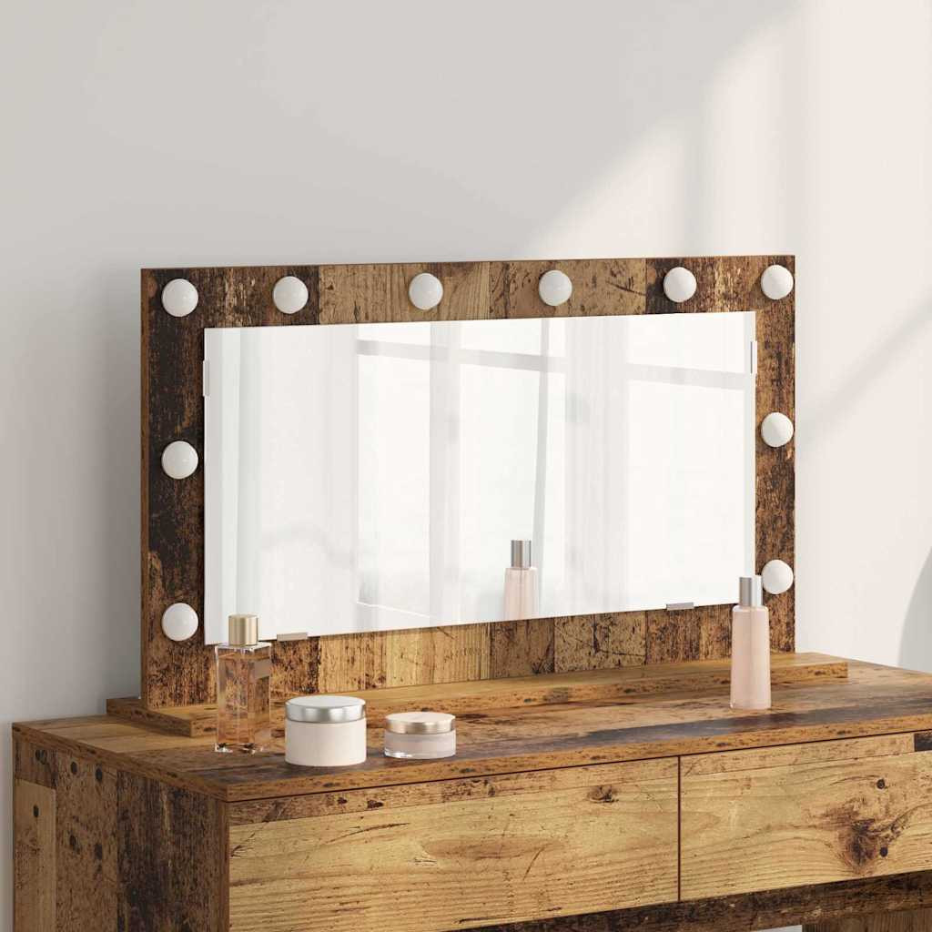 vidaXL Waschtischspiegel Rechtwinklig Altholz 80 x 45 x 18 cm