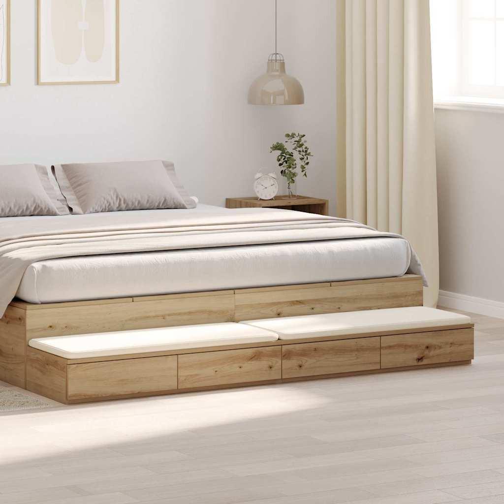 vidaXL Bettschubladen Artisan-Eiche 200 x 36,5 x 16,5 cm Holzwerkstoff