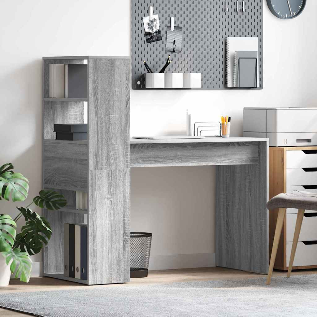 vidaXL Schreibtisch Graues Sonoma 113 x 54 x 120 cm Holzwerkstoff