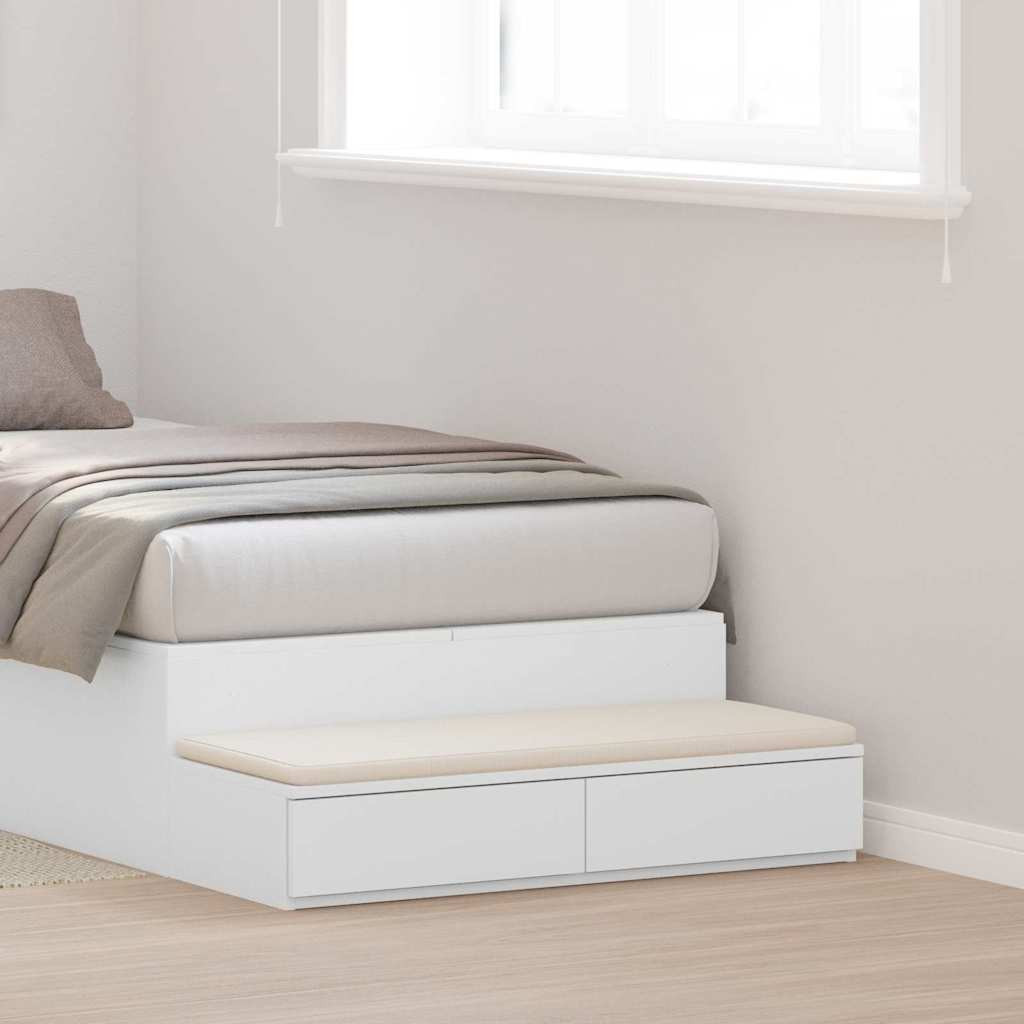 vidaXL Bettschubladen Weiß 80 x 36,5 x 16,5 cm Holzwerkstoff