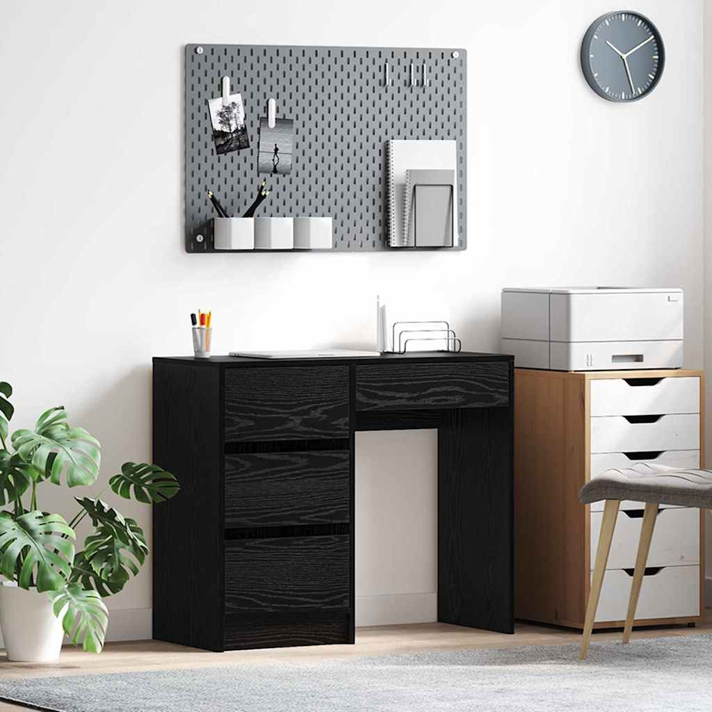 vidaXL Schreibtisch Schwarz Eichen-Optik 90 x 37,5 x 75 cm