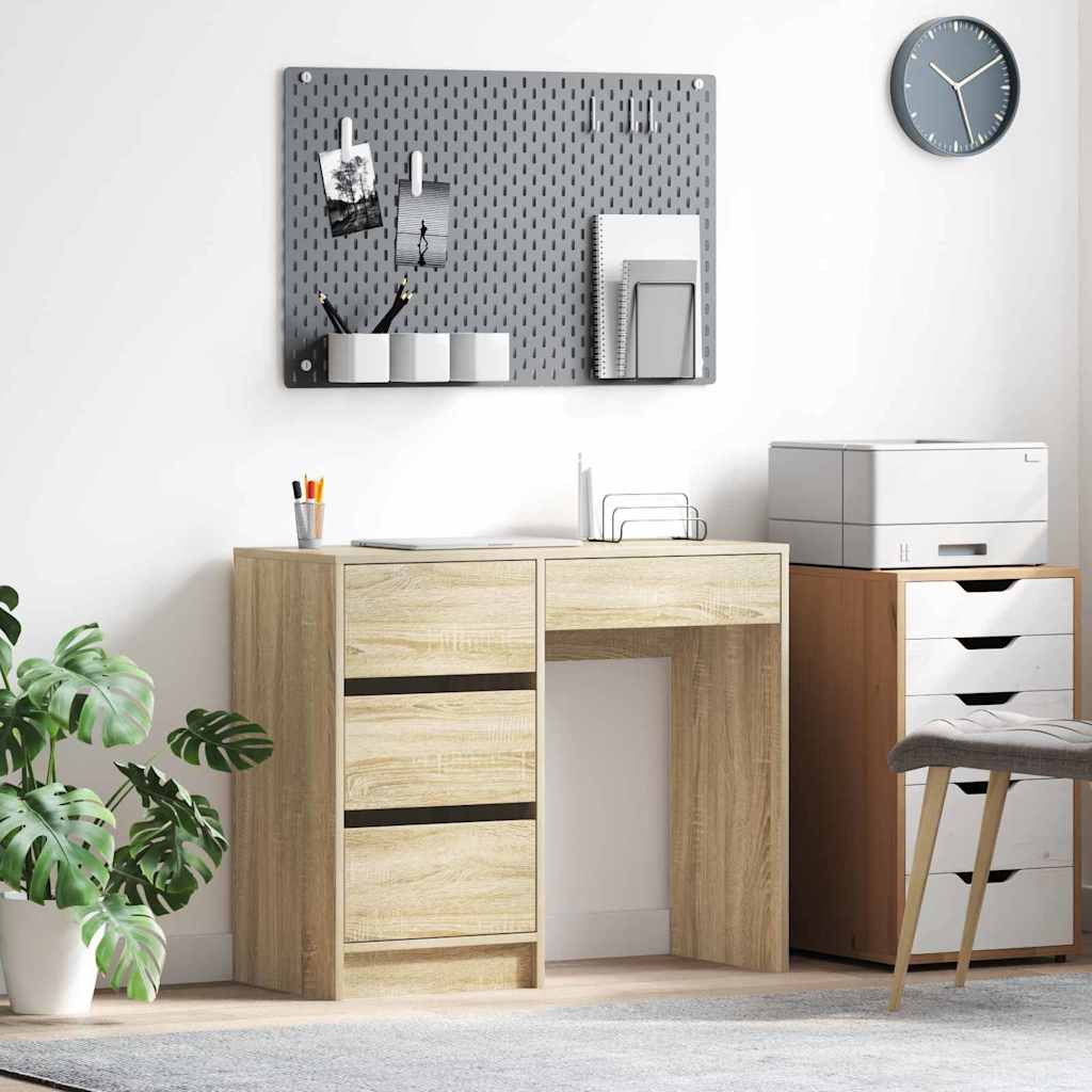 vidaXL Schreibtisch Sonoma-Eiche 90 x 37,5 x 75 cm Holzwerkstoff