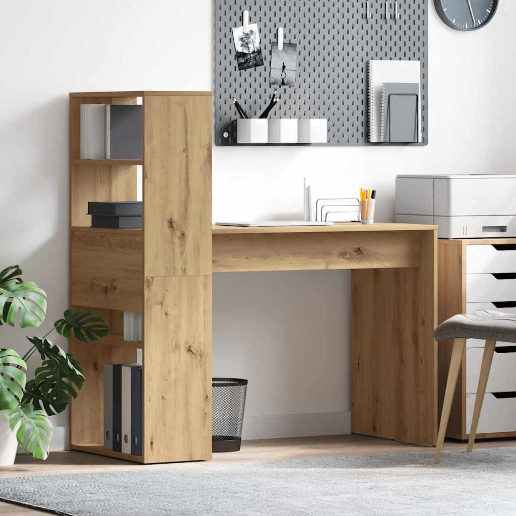 vidaXL Schreibtisch Artisan-Eiche Holzwerkstoff 113 x 54 x 120 cm