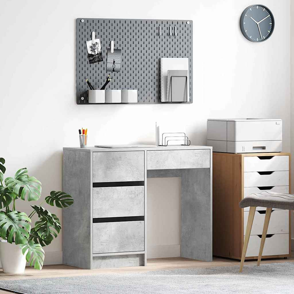 vidaXL Schreibtisch Beton Grau 90 x 37,5 x 75 cm Holzwerkstoff