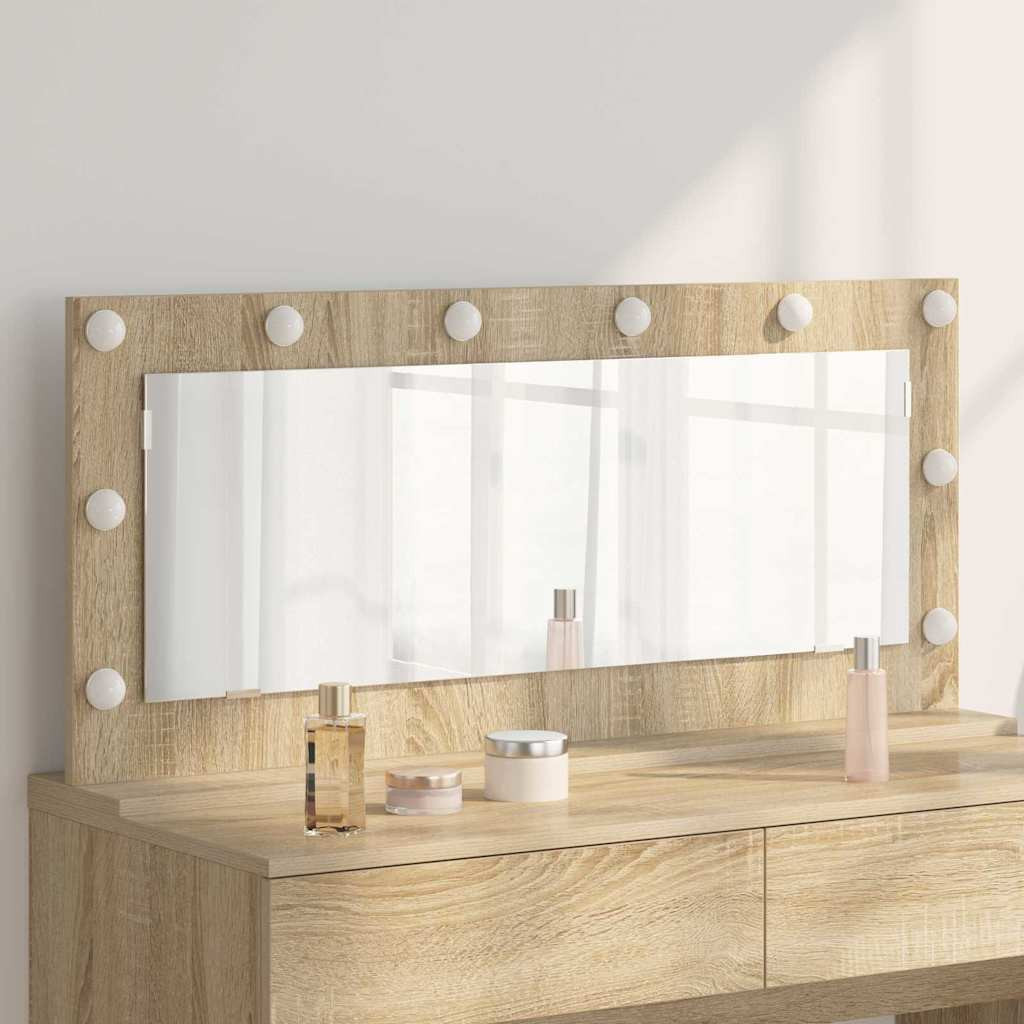 vidaXL Waschtischspiegel Rechtwinklig Sonoma-Eiche 100 x 45 x 18 cm