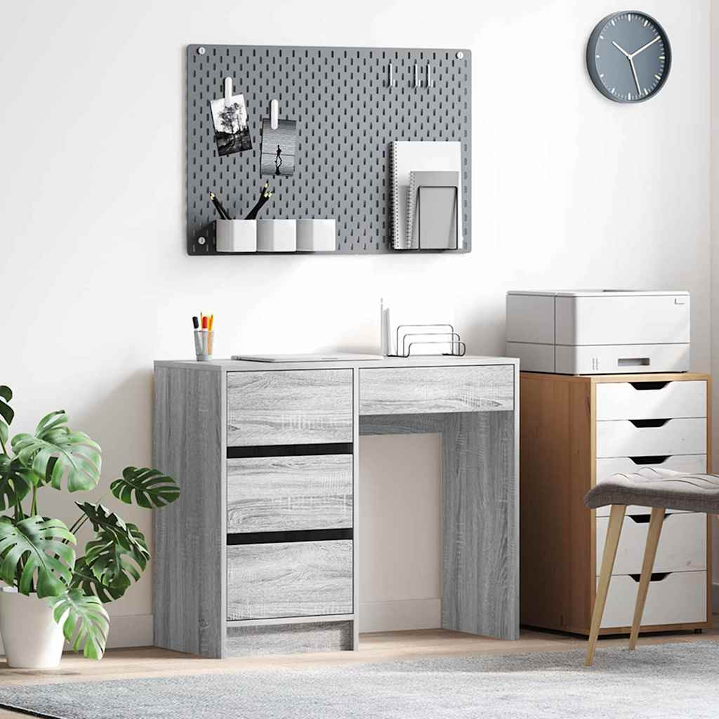vidaXL Schreibtisch Graues Sonoma 90 x 37,5 x 75 cm Holzwerkstoff