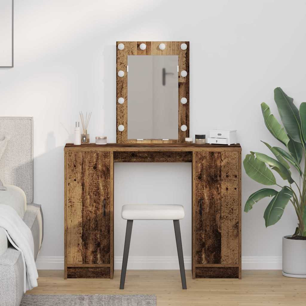 vidaXL Schminktisch mit Speicher Braun 102 x 33 x 135 cm Holzwerkstoff
