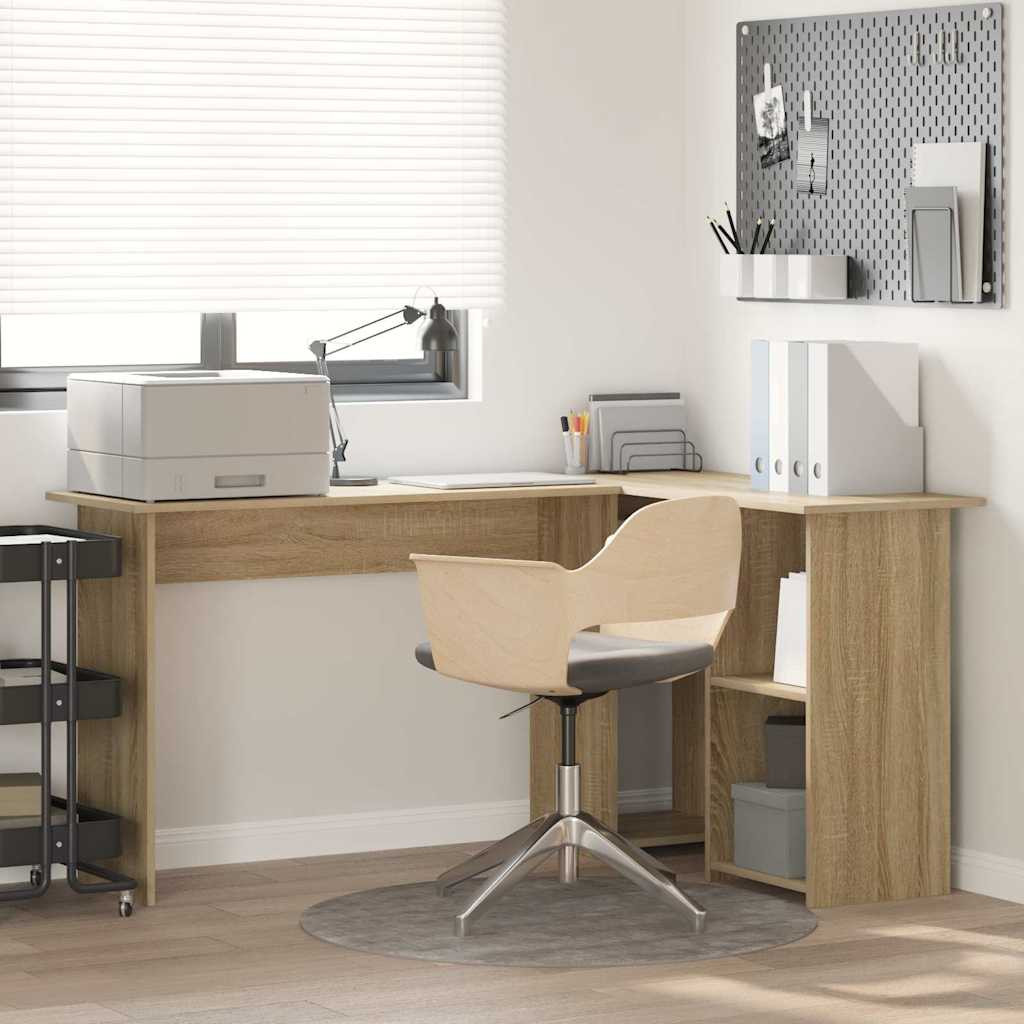 vidaXL Schreibtisch Sonoma-Eiche 142 x 102 x 73 cm Holzwerkstoff