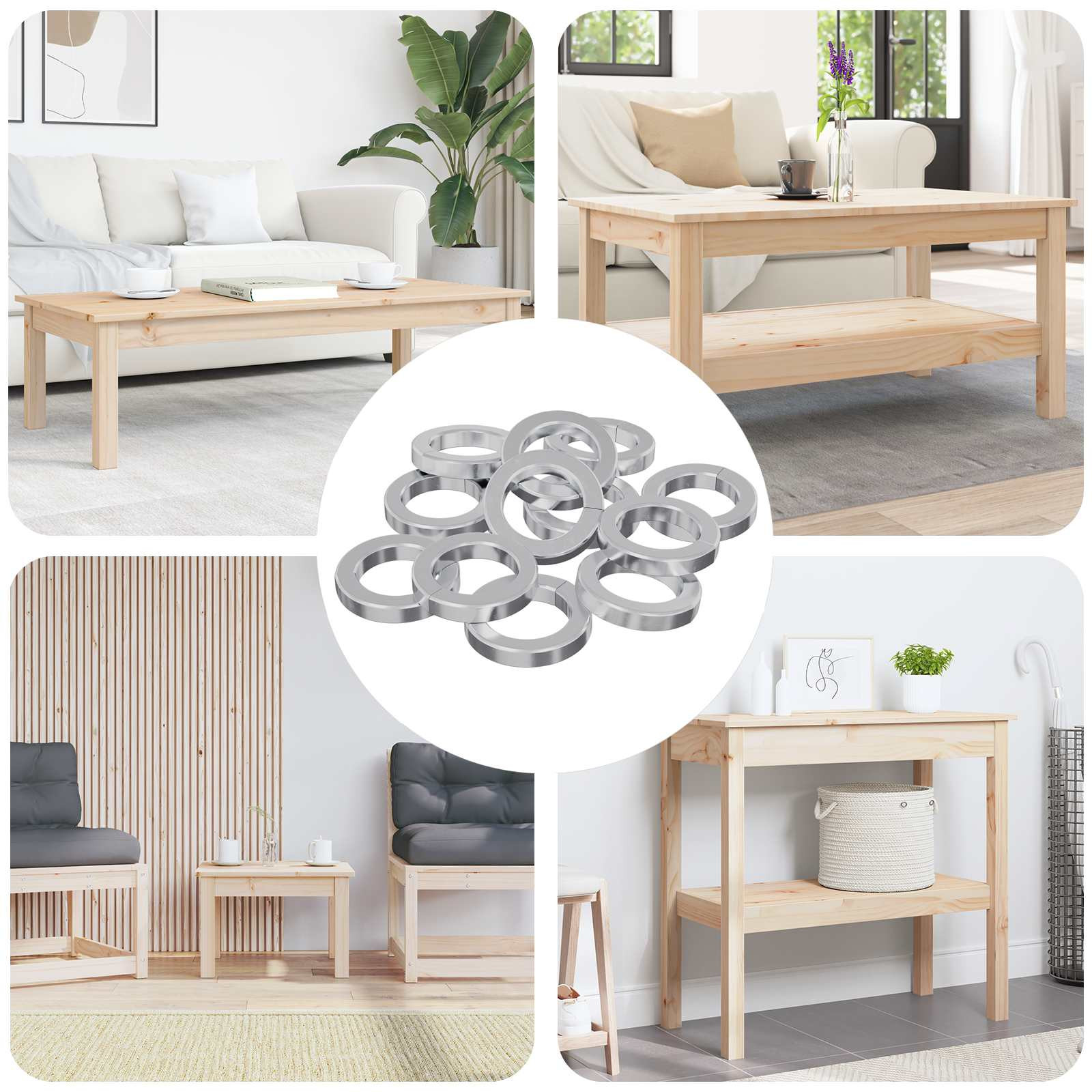 vidaXL Federunterlage 15929 pcs Weiß Eisen