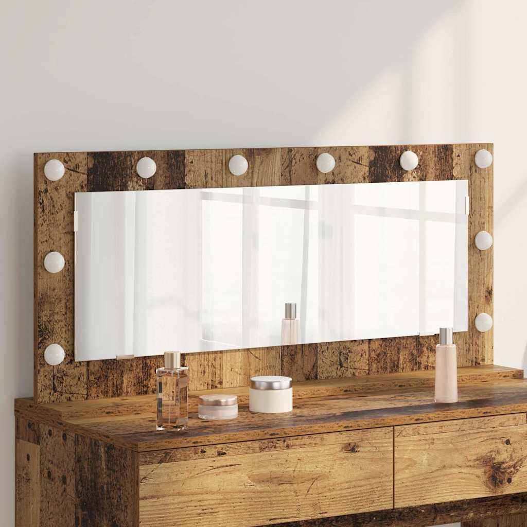 vidaXL Waschtischspiegel Rechtwinklig Altholz 100 x 45 x 18 cm