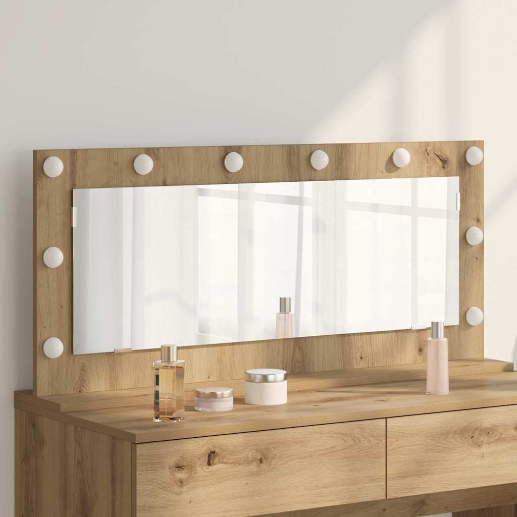 vidaXL Waschtischspiegel Artisan-Eiche 100 x 45 x 18 cm Rechtwinklig