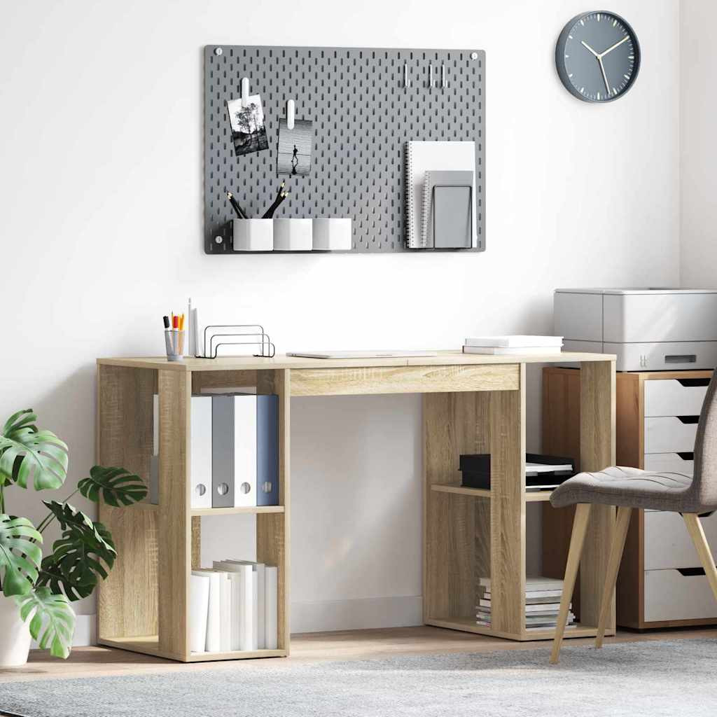 vidaXL Schreibtisch Sonoma-Eiche 130 x 50,5 x 75 cm Holzwerkstoff
