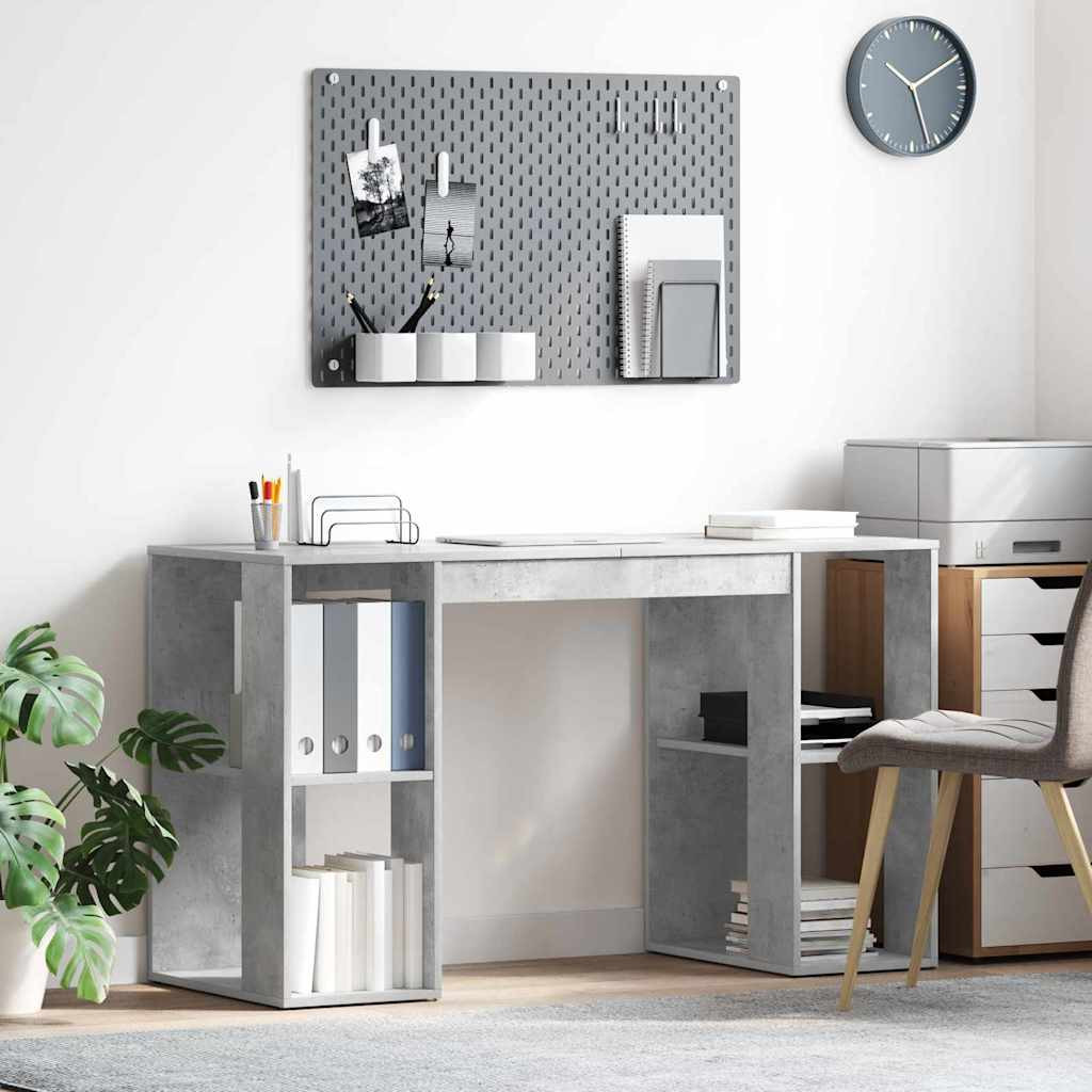 vidaXL Schreibtisch Beton Grau 130 x 50,5 x 75 cm Holzwerkstoff