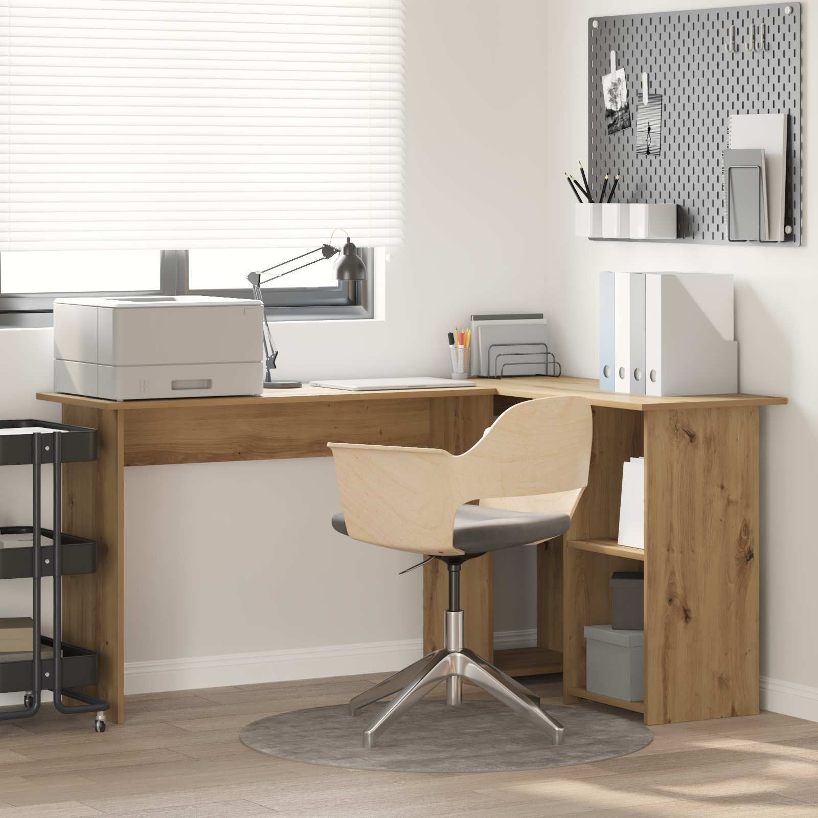 vidaXL Schreibtisch Artisan-Eiche Holzwerkstoff 142 x 102 x 73 cm