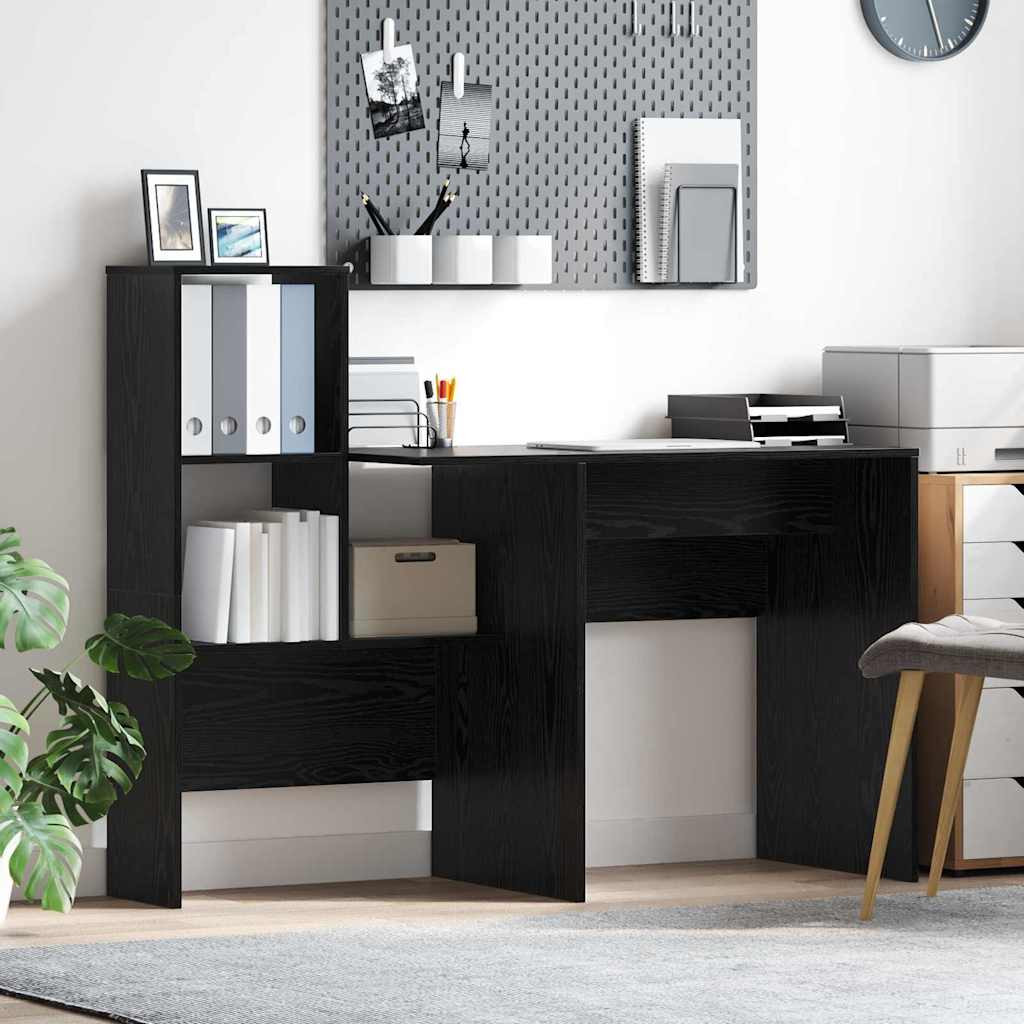 vidaXL Schreibtisch Schwarz Eichen-Optik 131,5 x 50 x 106,5 cm