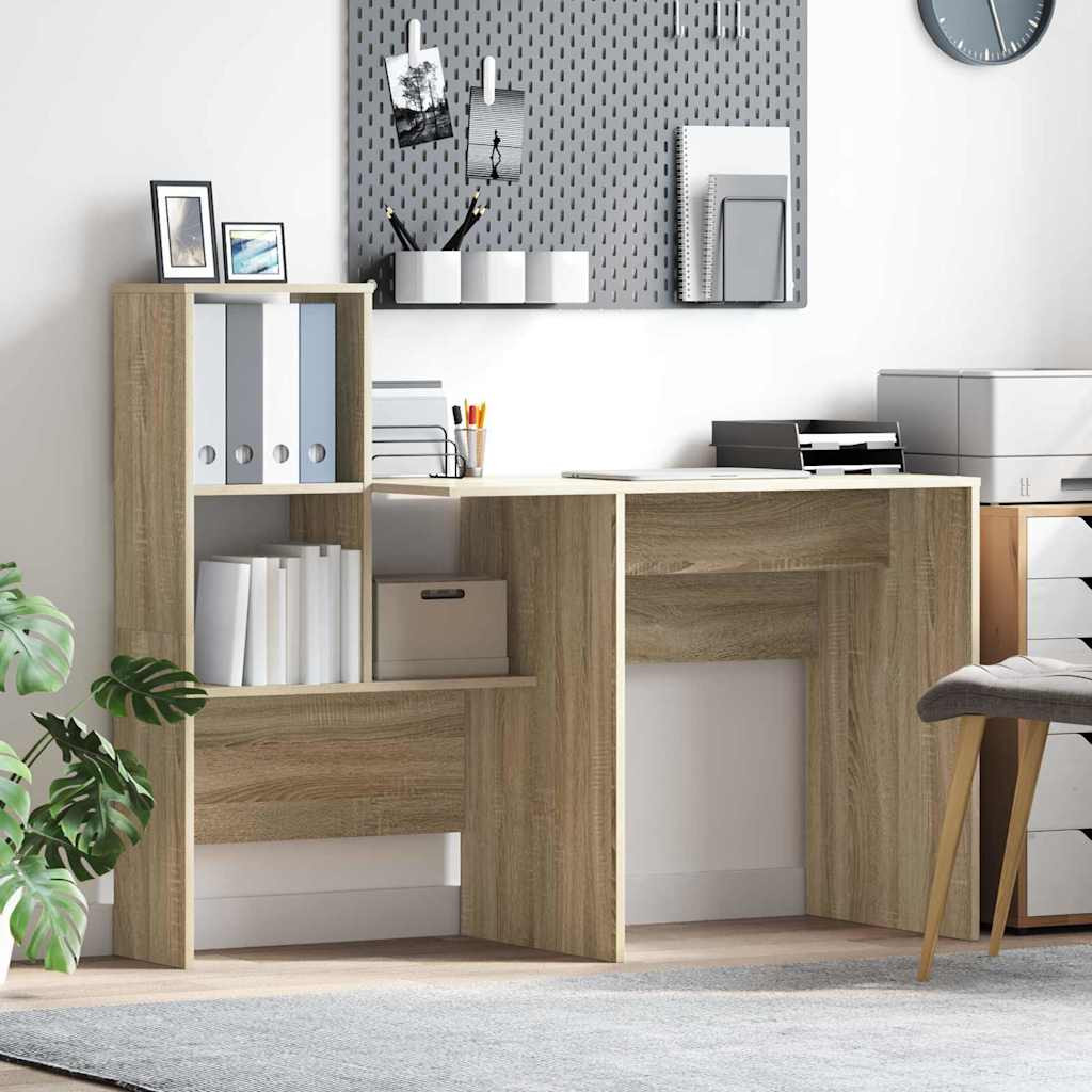 vidaXL Schreibtisch Sonoma-Eiche 131,5 x 50 x 106,5 cm Holzwerkstoff