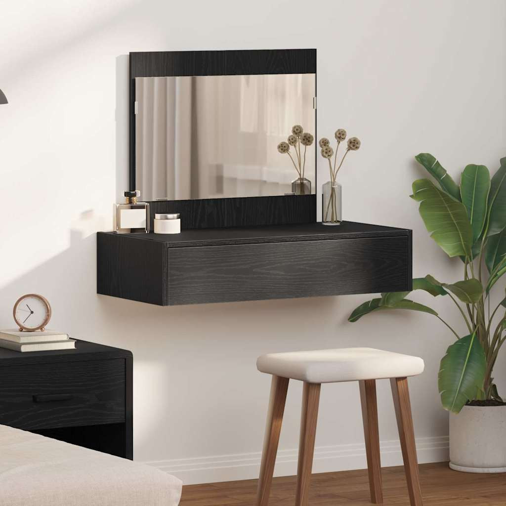 vidaXL Schminktisch mit Speicher Schwarz 83 x 40 x 70 cm Holzwerkstoff