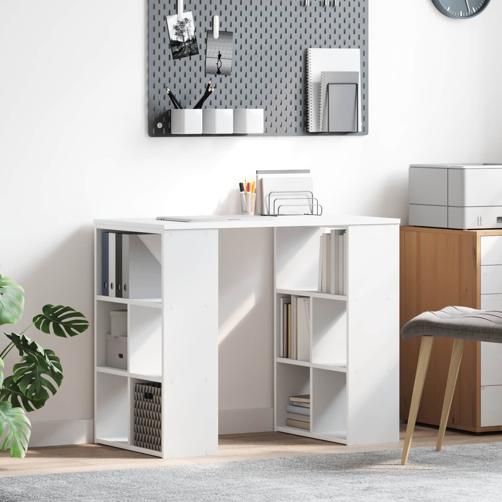 vidaXL Schreibtisch mit Regal Weiß 90 x 50 x 75 cm Holzwerkstoff