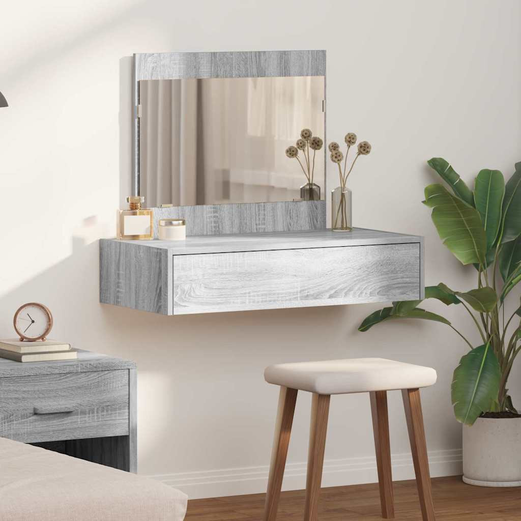 vidaXL Schminktisch mit Schubladen Grau 83 x 40 x 70 cm Holzwerkstoff