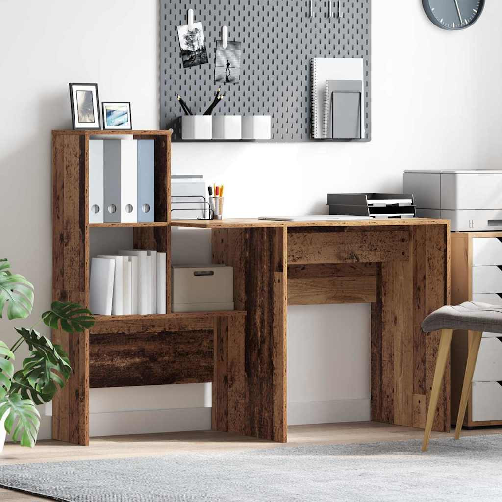 vidaXL Schreibtisch Altholz 131,5 x 50 x 106,5 cm Holzwerkstoff