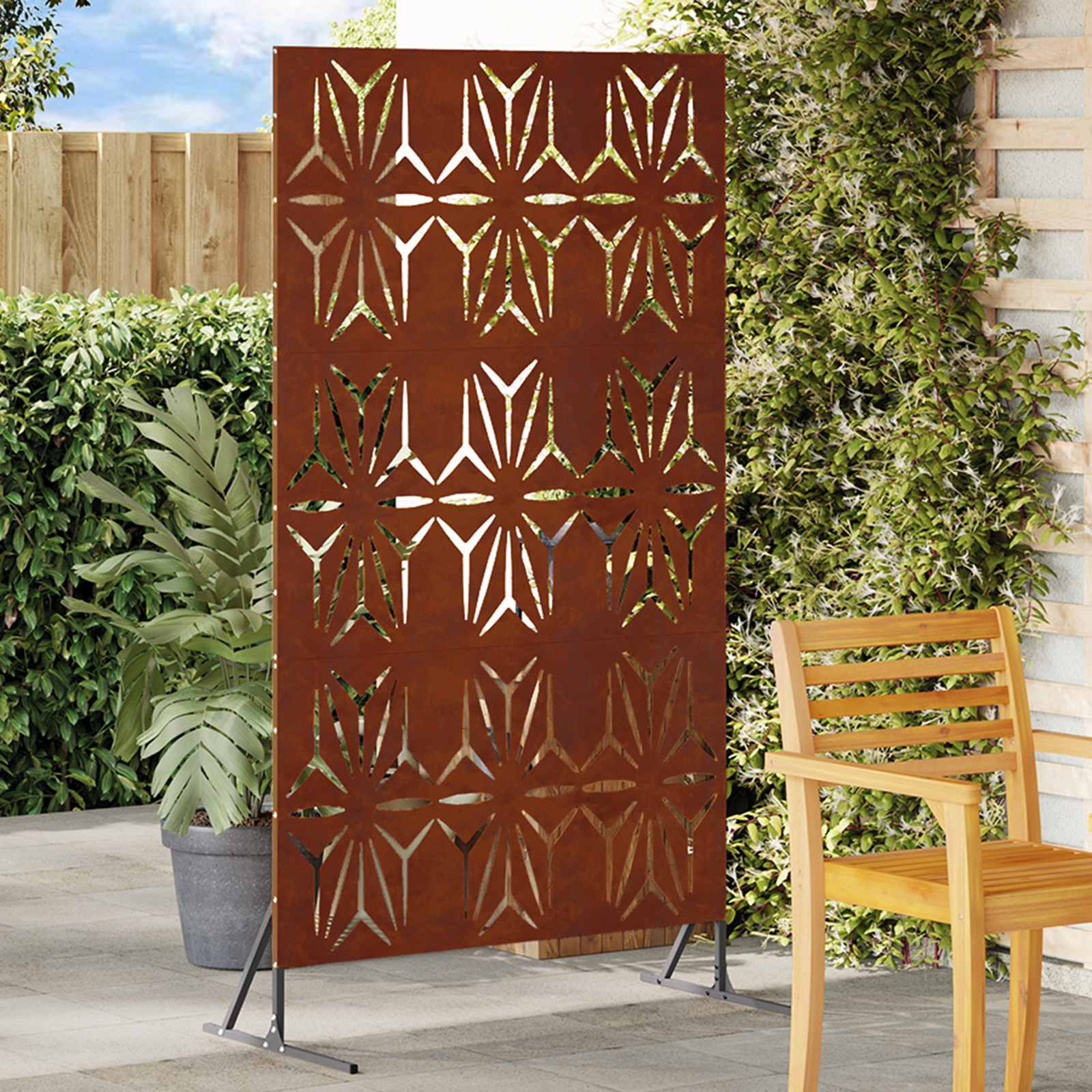 vidaXL Sichtschutz 100 x 50 x 180 cm Wetterfeststahl Rostig